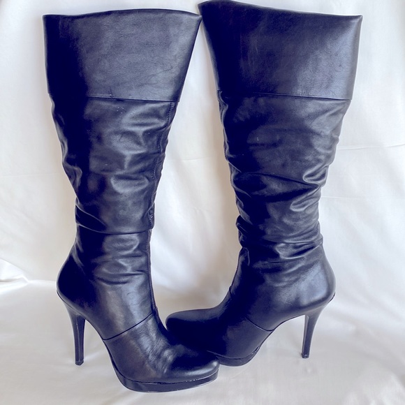 Brand New ! Brazilian Style Long Black Leather Boots.Inside Zipper - Size 39/8.5 - Picture 6 of 11